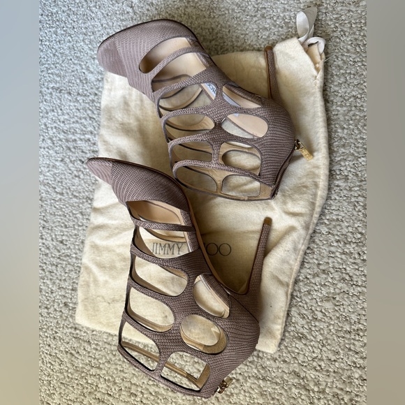 Jimmy choo heels with dust bag! Barely used with a great heel and color! 💕